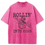 Unisex Rollin' Into 2026 Washed T-Shirt
