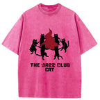 Unisex Cat Party Washed T-Shirt