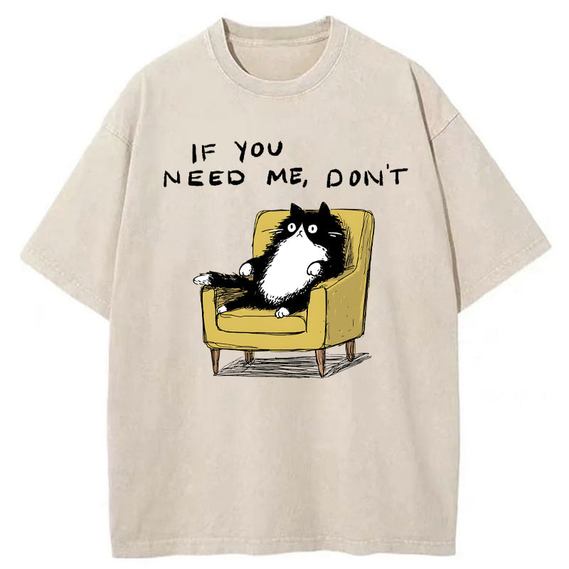 Unisex Unavailable Cat Washed T-Shirt