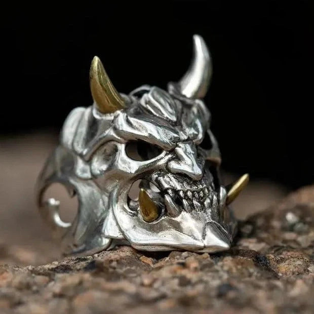 Samurai Mask Skull Ring