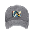 Dinosaur Surfing Japanese Washed Cap
