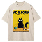 Unisex Bonjour Mon Amour Washed T-Shirt