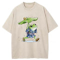 Unisex Frog Seeking Shelter From The Rain Washed T-Shirt