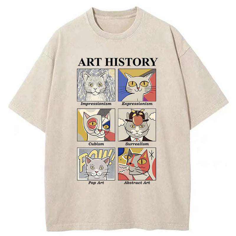 Unisex Art History About Cats Washed T-Shirt