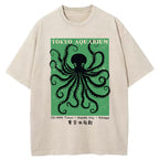 Unisex Tokyo Japanese Aquarium Washed T-Shirt