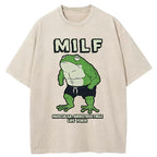 Unisex MILF Frog Washed T-Shirt