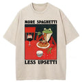 Unisex Frog Eating Spaghetti Washed T-Shirt