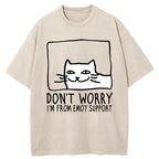 Unisex Emotional Support Cat Washed T-Shirt