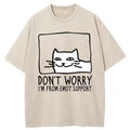 Unisex Emotional Support Cat Washed T-Shirt