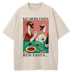 Unisex Eat More Pizza Washed T-Shirt