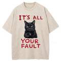 Unisex Cat's Accusation Washed T-Shirt