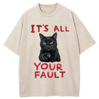 Unisex Cat's Accusation Washed T-Shirt