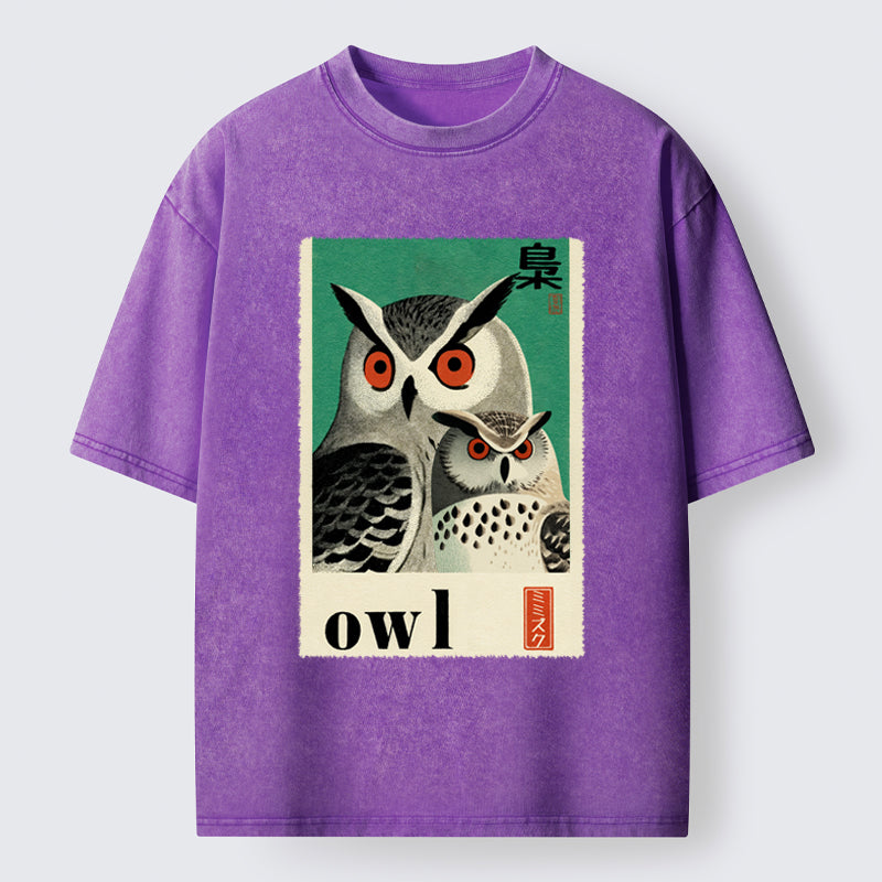 Unisex Eagle Owls Washed T-Shirt