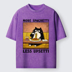 Unisex Unavailable Cat: More Spaghetti Less Upsetti Washed T-Shirt