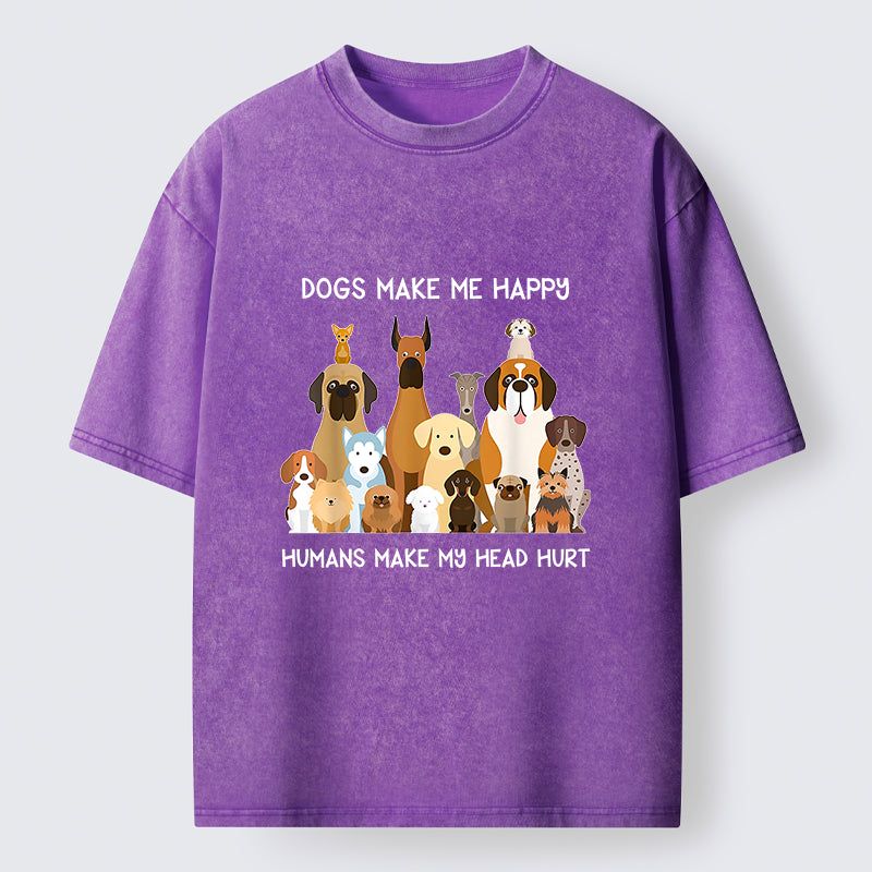 Unisex I Like Dogs Washed T-Shirt