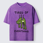Unisex Tired Of Everything Frog Washed T-Shirt