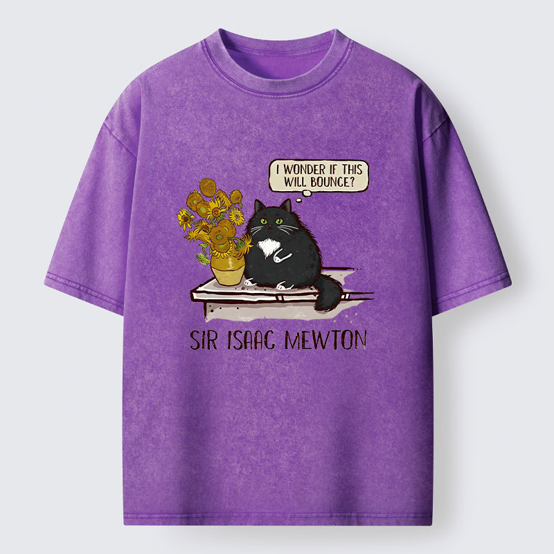 Unisex Cat Wants To Do A Physics Experiment Washed T-Shirt