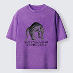 Unisex Rage Consumes Cat Washed T-Shirt