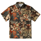 Japanese Geisha And Yokai Button-up Shirt