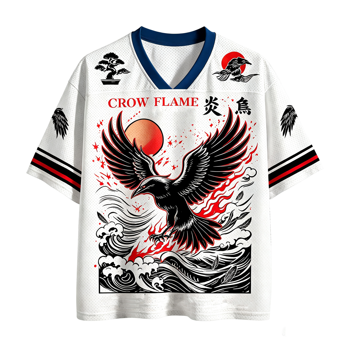 Flame Crow Wave Jersey Shirts