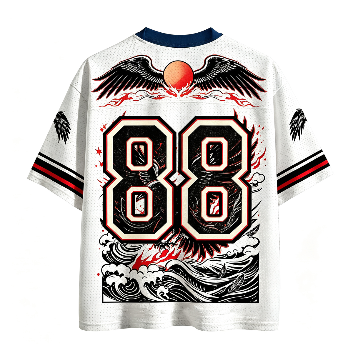 Flame Crow Wave Jersey Shirts