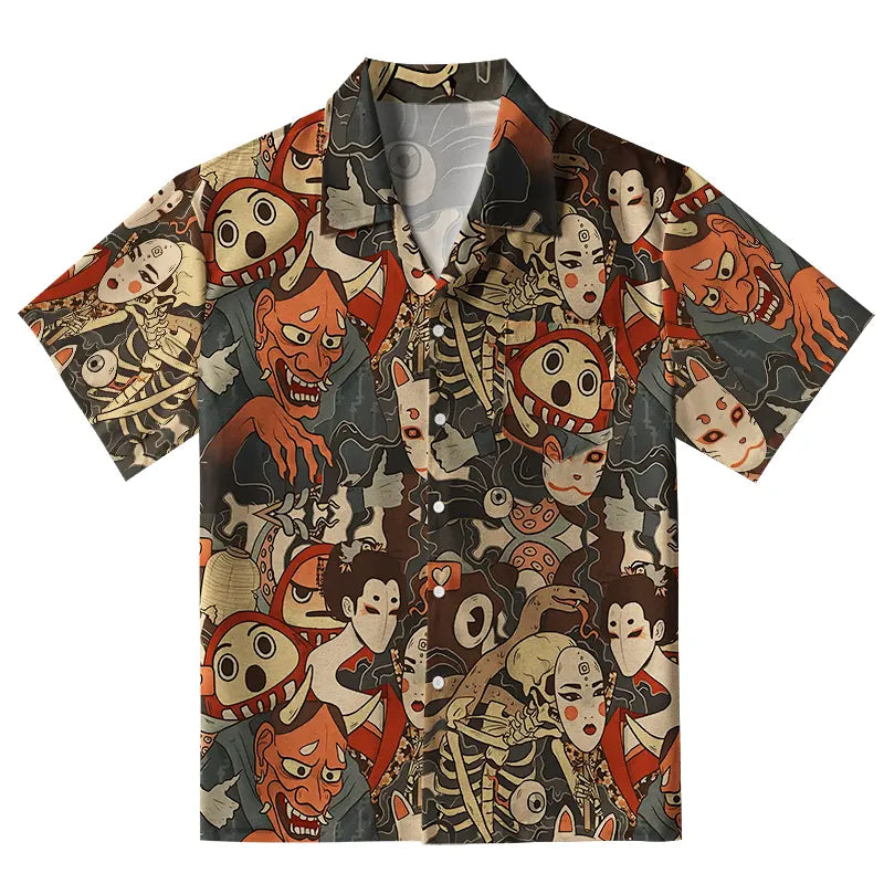 Japanese Geisha And Yokai Aloha Hawaiian Shirt