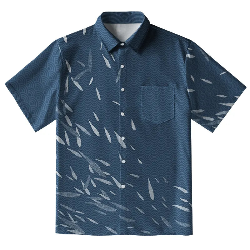 Falling Leaves And Ripples Button-up Shirt