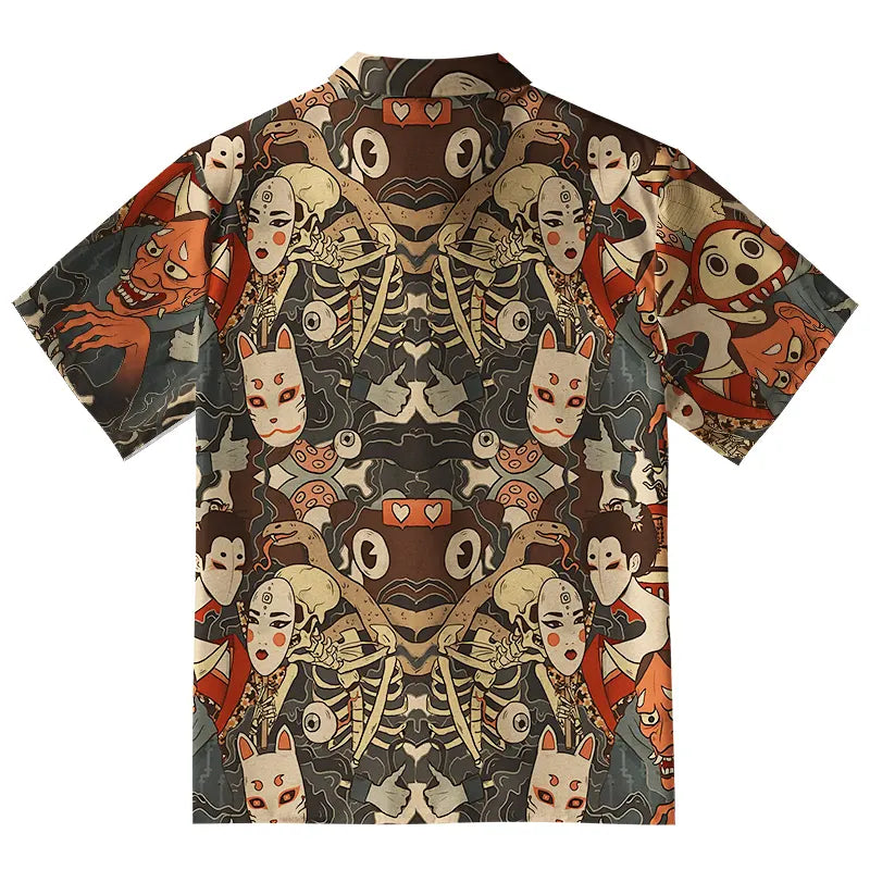 Japanese Geisha And Yokai Aloha Hawaiian Shirt