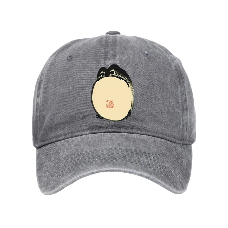 Grumpy Frog Japanese Washed Cap
