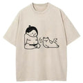 Warrior And Cat Are Both Hungry Washed T-Shirt