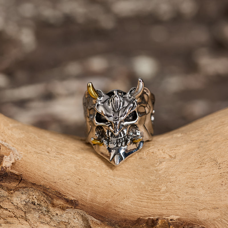 Samurai Mask Skull Ring
