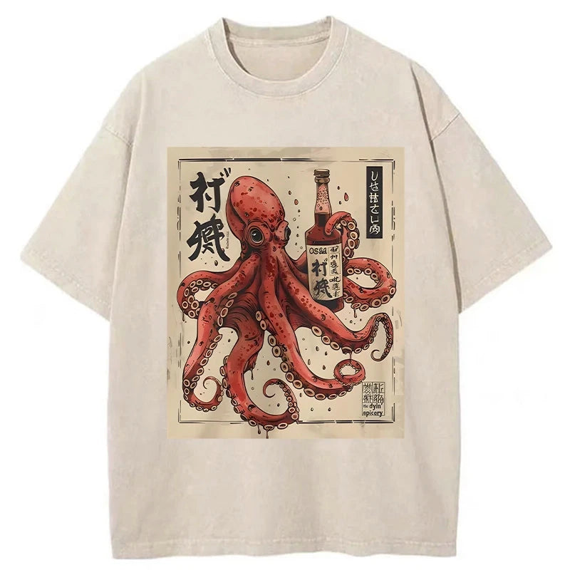 Osaka Saké Octopus Washed T-Shirt