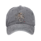 Octopus Japanese Calligraphy Washed Cap