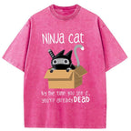Ninja Cat Japanese Washed T-Shirt