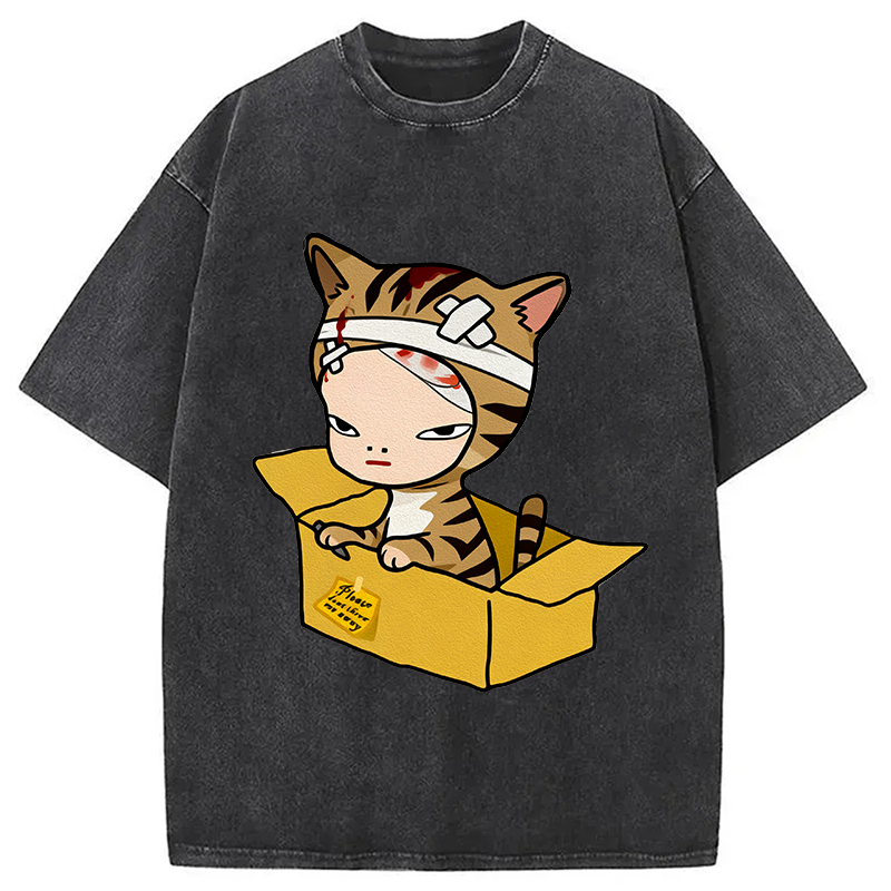 Cat Please Dont Throw Nara Washed T-Shirt