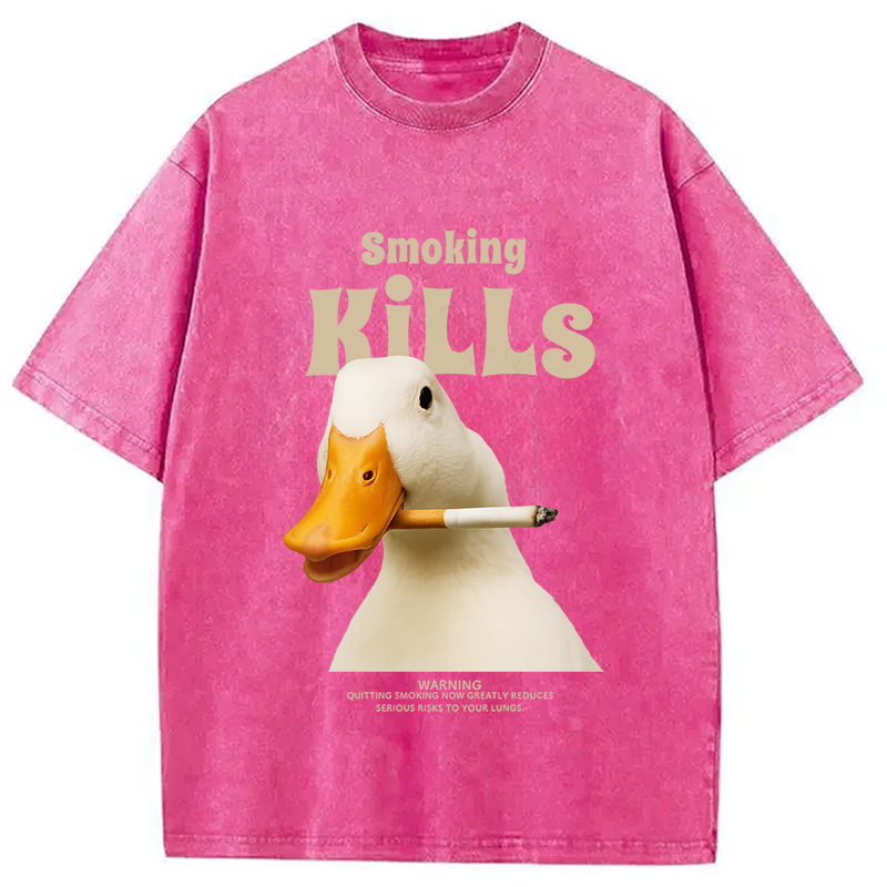 Goose Smoking Funny Meme  Washed T-Shirt