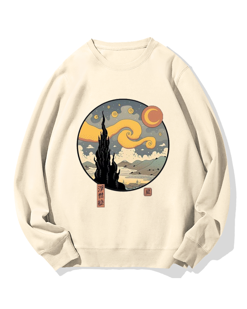 Ukiyo-e Painting Cotton Sweatshirt