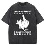 Anti-stupid Mouse Washed T-Shirt