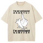 Anti-stupid Mouse Washed T-Shirt