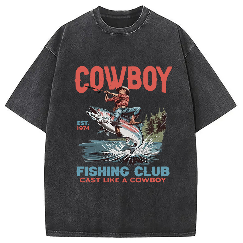 Vintage Cowboy Fish Washed T-Shirt