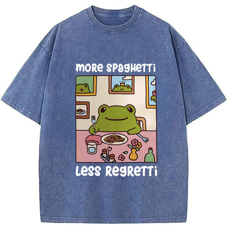 More Spaghetti Less Regretti Frog Washed T-Shirt
