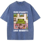 More Spaghetti Less Regretti Frog Washed T-Shirt