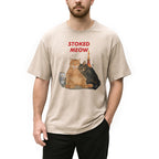 Stoked Meow Smoking Cat Washed T-Shirt