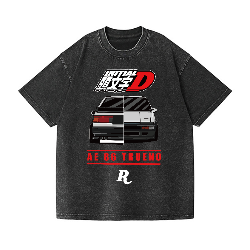 Initial D Vintage Wash Japanese Design T-Shirt