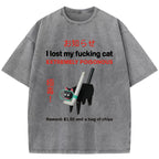 Find The Toxic Cat Funny Washed T-Shirt