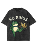 Unisex Frog Against the Crown Printed Washed Tee