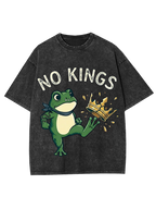 Unisex Frog Against the Crown Printed Washed Tee