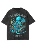 Unisex Nerdcore Kraken Printed Washed Tee