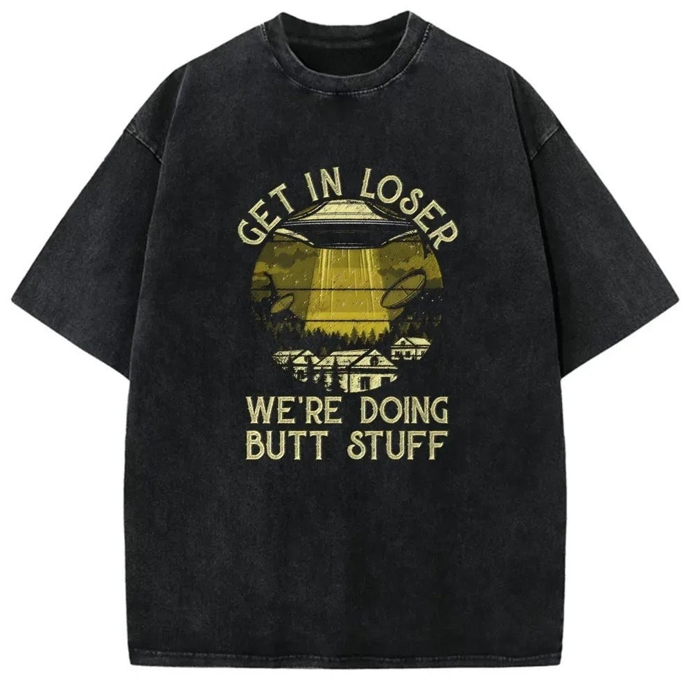 WE ARE DOING BUTT STUFF  Washed T-shirt