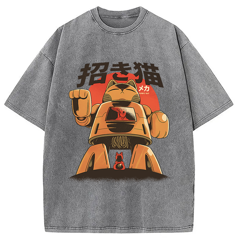 Mecha Cat Washed T-Shirt